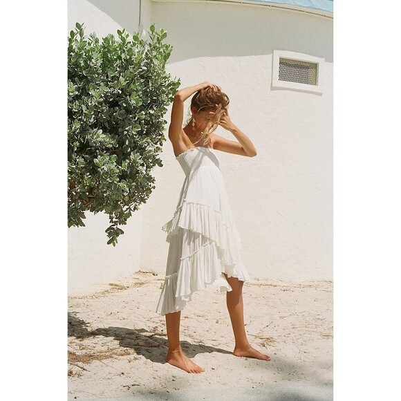 Free People Free-est The Convertible Tunic Midi Skirt Dress Smocked S New 283190 - Picture 1 of 13